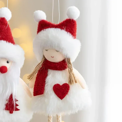 Poupées de Noël Suspendues en Peluche Douce (pack de 4 pièces)