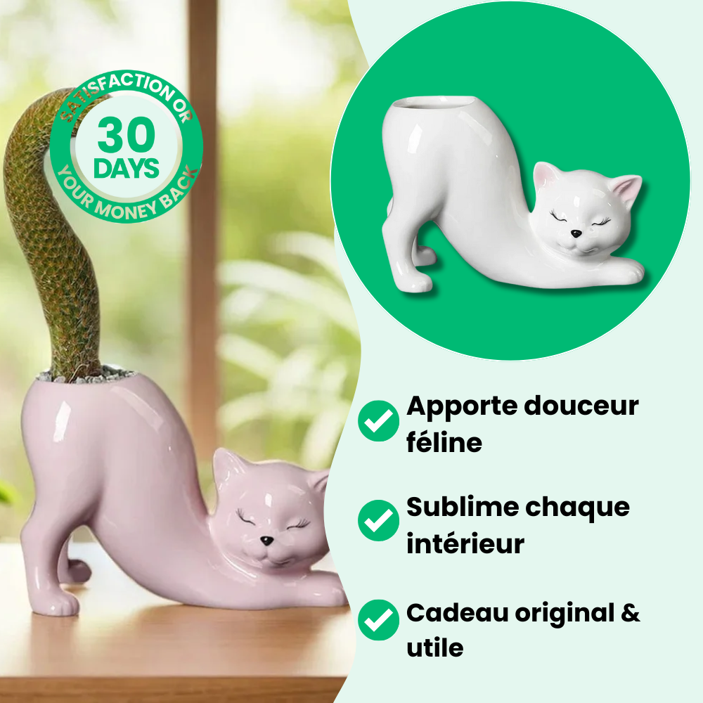 Pot de Fleur Chat Adorable
