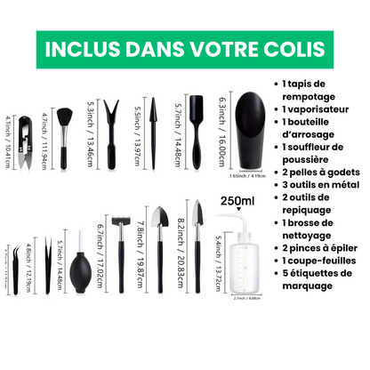 Lot de 21 Mini Outils de Jardinage