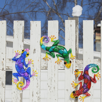 Décoration de Jardin Gecko en Métal