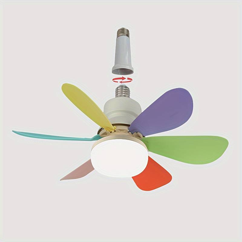 Jardioui 1 Plafonnier (39.90 €/ pcs) / Coloré Plafonnier LED Moderne avec Ventilateur Silencieux