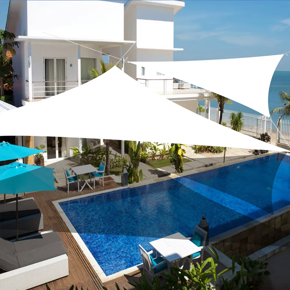 Jardioui Blanc / S (2x2m) Voile d'Ombrage Triangulaire Anti-UV Premium