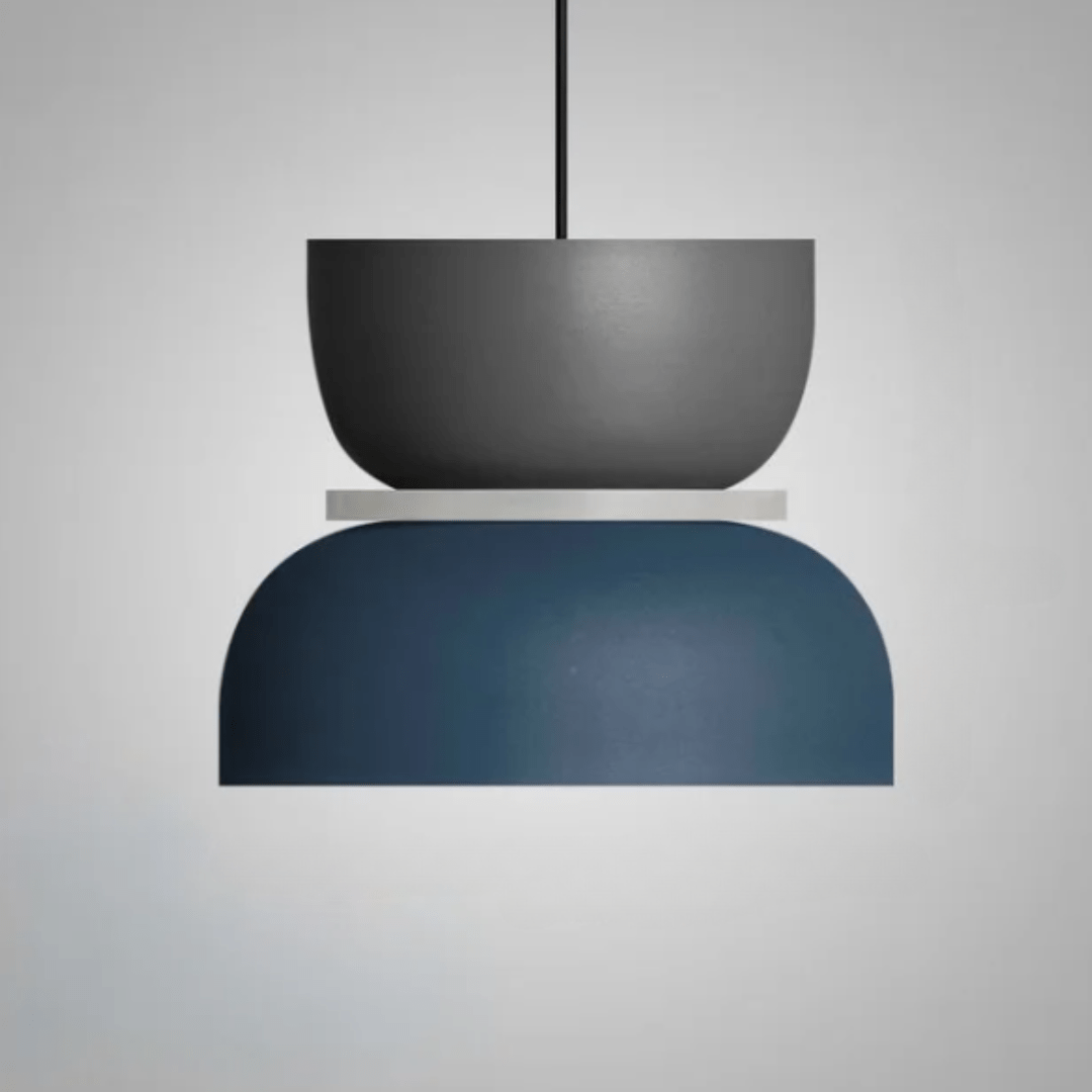 Jardioui Bleu Gris Suspension Luminaire LED Colorée Grand Format