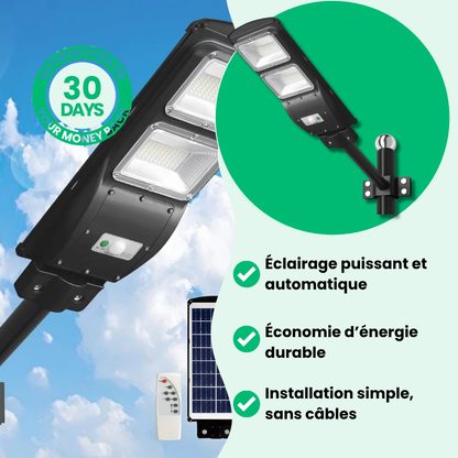 Jardioui Lampadaire Solaire Extérieur Détecteur de Mouvement Ultra-Puissant