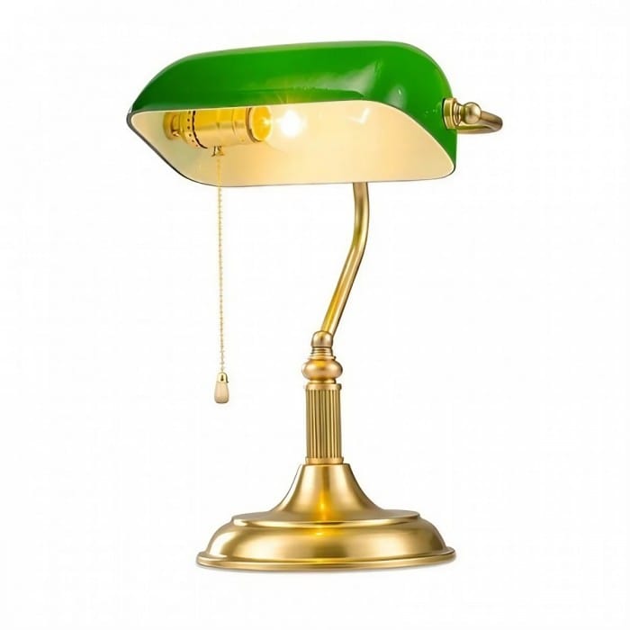 Jardioui Lampe de Bureau Vintage Vert Banquier