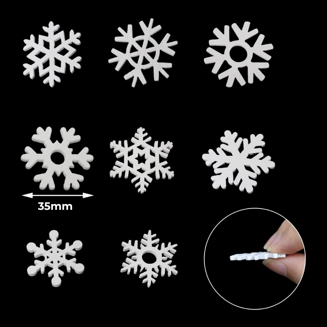 Jardioui Mini Flocons de Neige Blancs Délicats