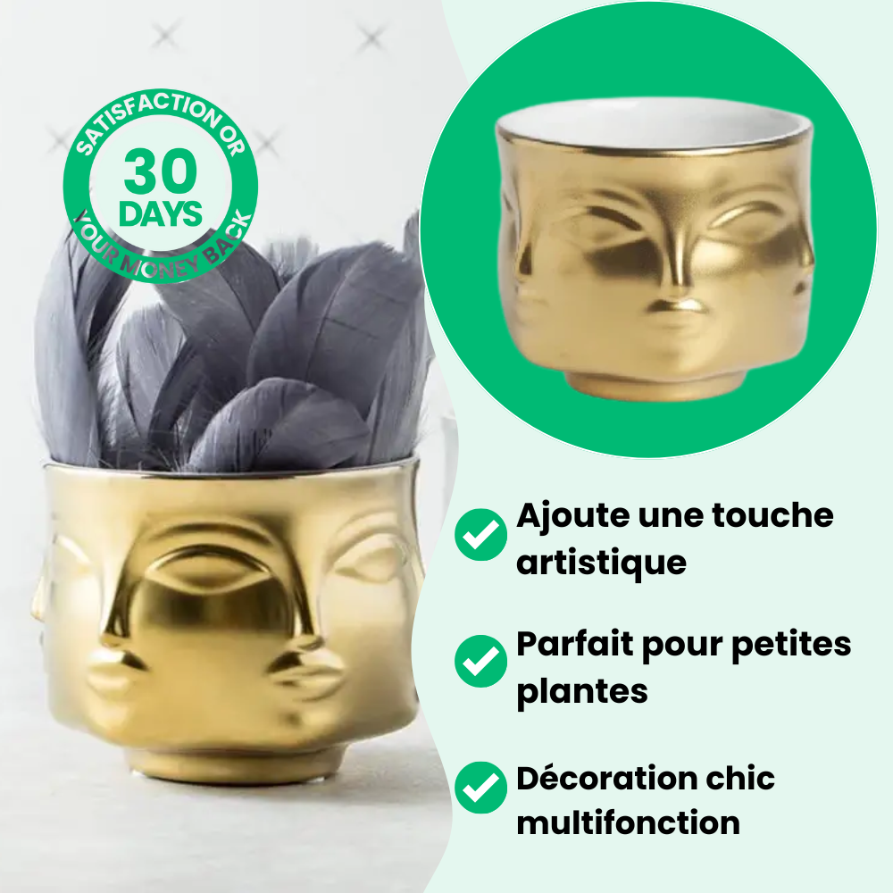 Jardioui Pot de Fleurs Visage Artistique