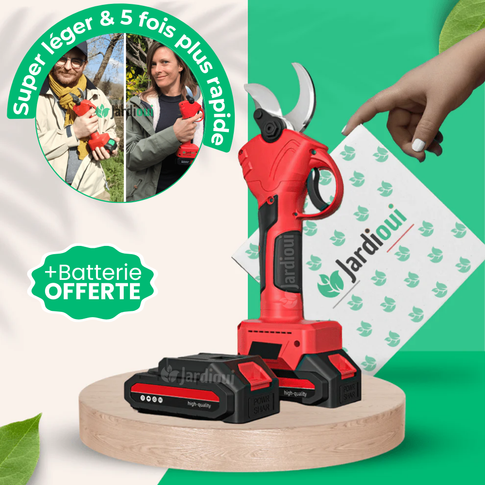 Jardioui Sécateur électrique pro sans fil (+Batterie Offerte)