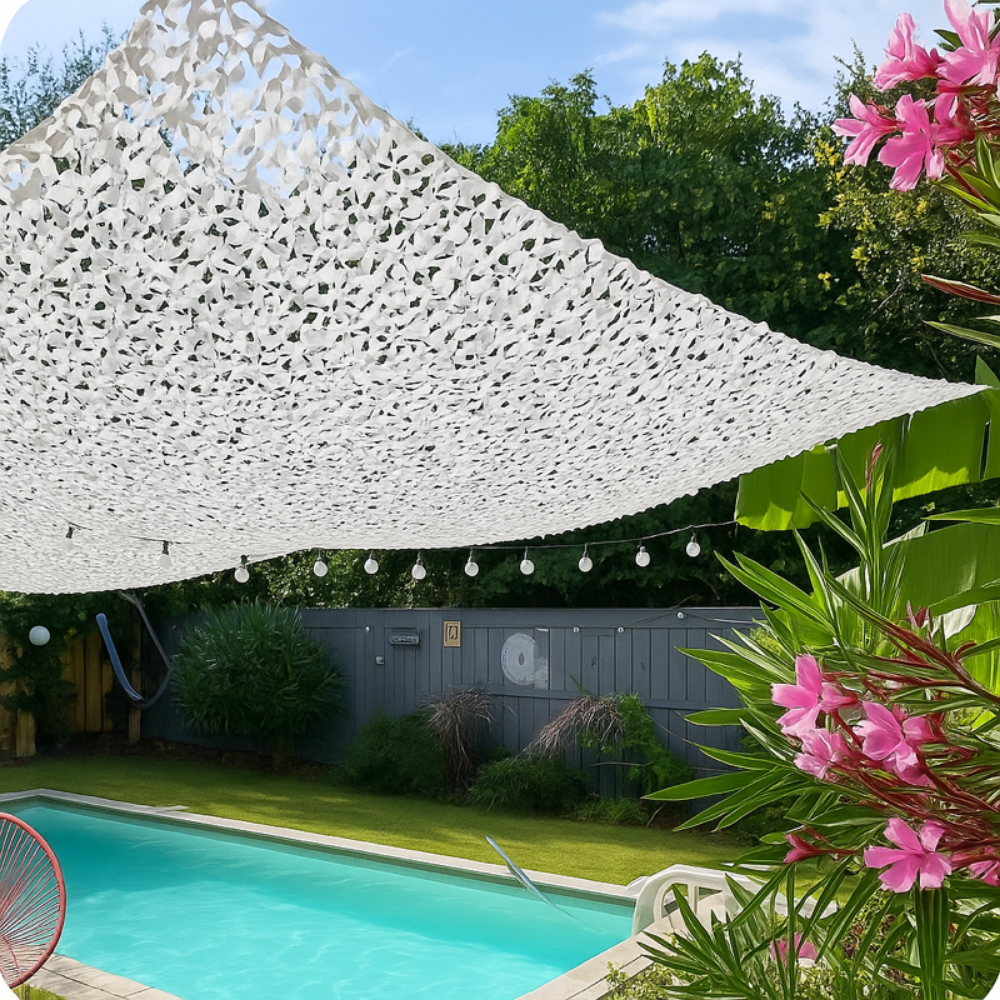 Jardioui Voile d'ombrage Camouflage Blanc