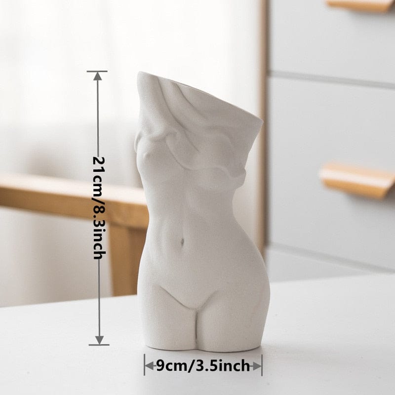 frJardioui Blanc Vase Corps de Femme en Céramique