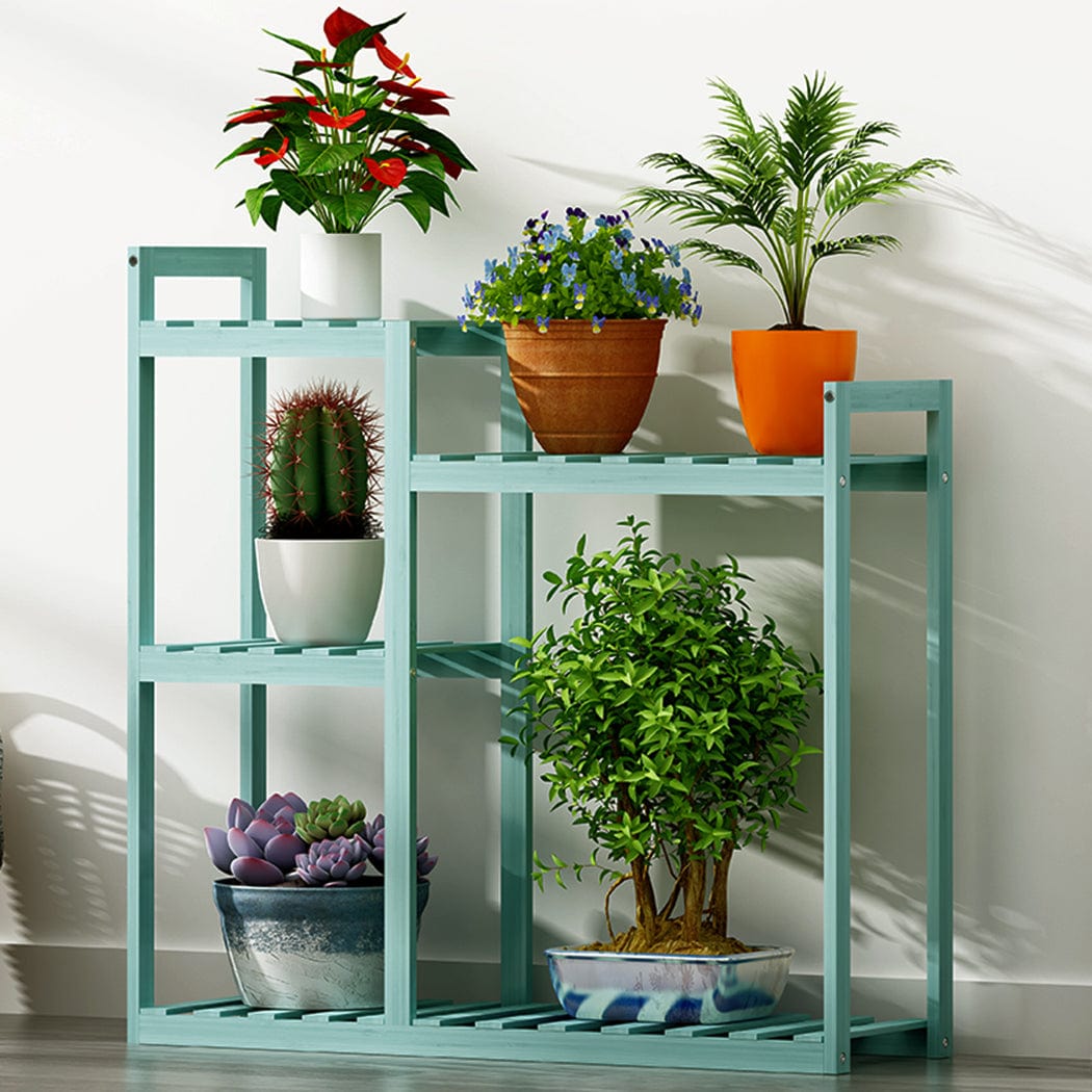 frJardioui étagère pour plante Meuble Pose Plante Turquoise "Berria"