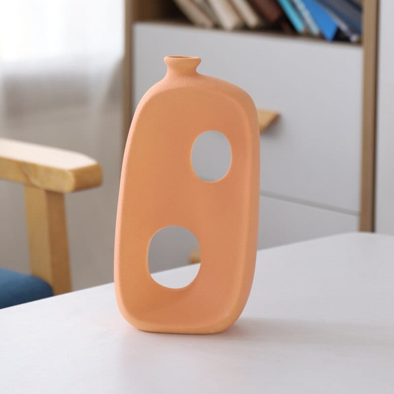 frJardioui Orange 2 Vase Contemporain en Céramique