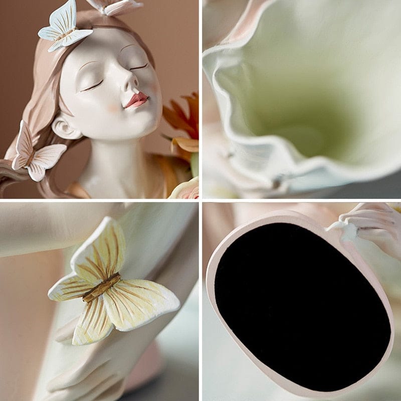 frJardioui Vase en Céramique "La Jeune Fille aux Papillons"