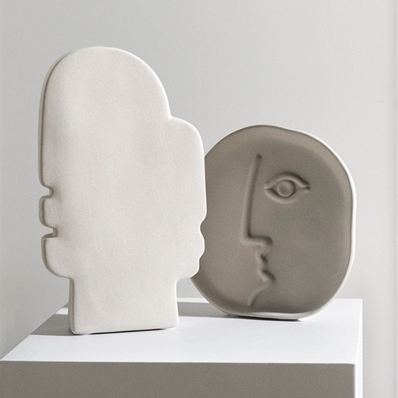 frJardioui Vase Visage Abstrait de Style Picasso